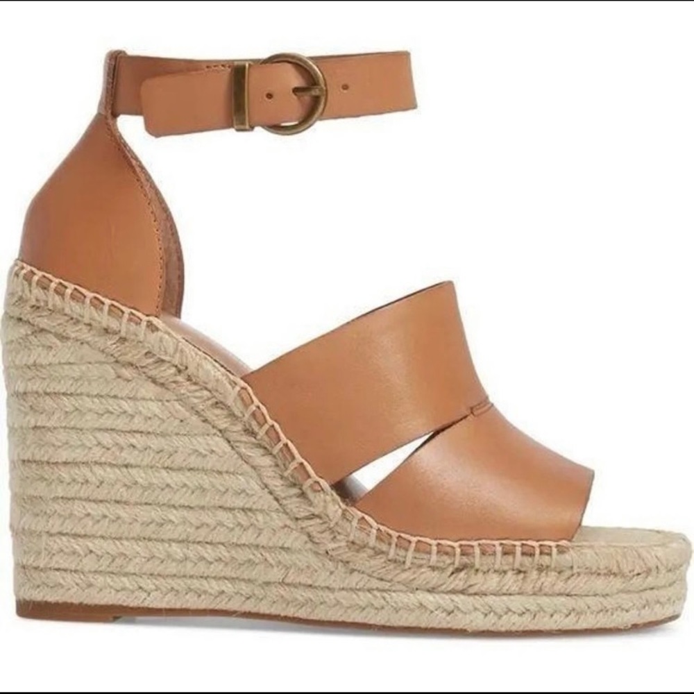 Treasure & Bond Espadrille Wedge Sanda Tan Leather